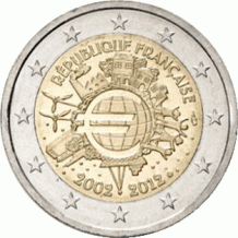 2 EURO 2012	10 jaar Euro	UNC Frankrijk